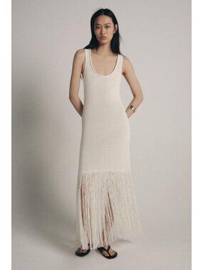 ZARA FRINGED KNIT DRESS